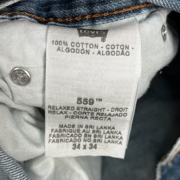 Y2K Levi's 559 Relaxed Straight Light wash Mens Jeans Sz 34 x 33 - Picture 4 of 8